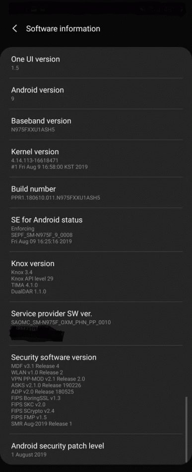Samsung Galaxy Note10 update